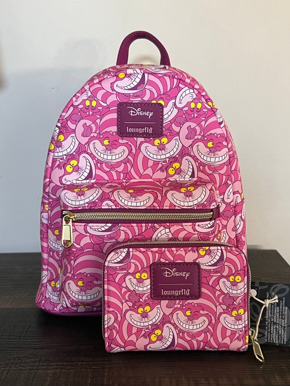 Loungefly Disney Alice In Wonderland Cheshire Cat Collage Mini Backpack Wallet